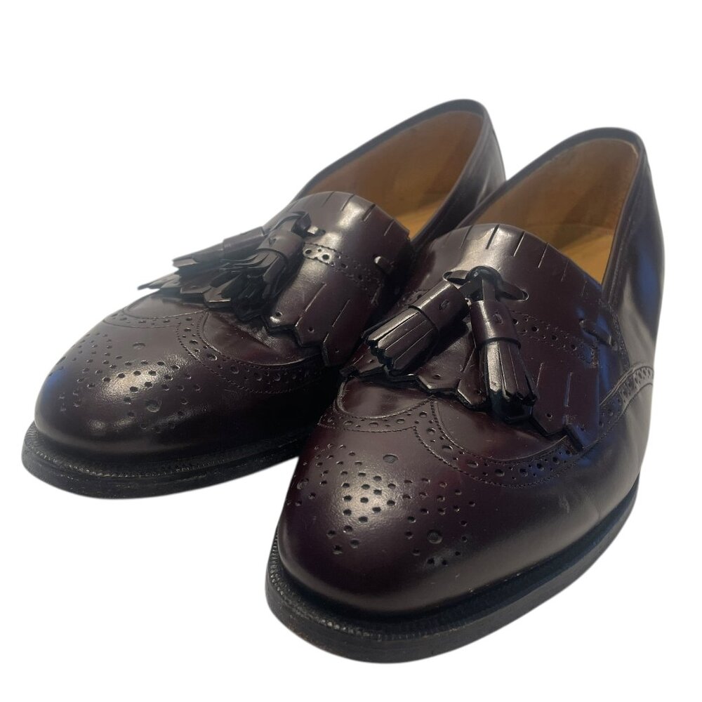Johnston Murphy Men's US12 C Shoes Brown Burgandy Leather Comfort Tassel Lo